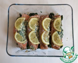Кармашки из лосося со шпинатом
