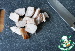 Картофельный салат с запепчённой индейкой