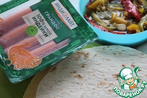 Кисло-сладкие перцы с сосисками