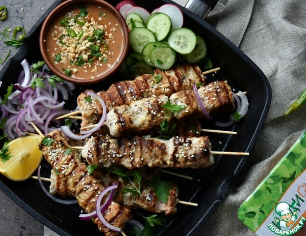 Кокосовые шашлычки из индейки