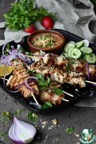 Кокосовые шашлычки из индейки