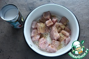 Кокосовые шашлычки из индейки