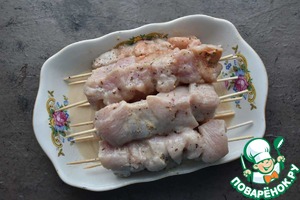 Кокосовые шашлычки из индейки