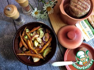 Котлеты из индейки к запечённым овощам