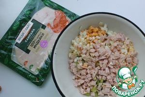 Легкий, сочный салат с ветчиной Легкий, сочный салат с ветчиной