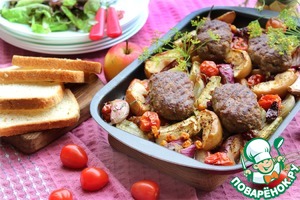 Люля-кебаб с фруктово-овощным гарниром Люля-кебаб с фруктово-овощным гарниром