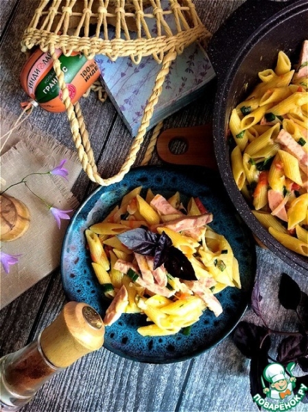 Макароны с колбасой Макароны с колбасой