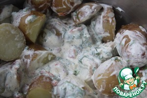 Мини-купаты-гриль с горячим немецким салатом Мини-купаты-гриль с горячим немецким салатом