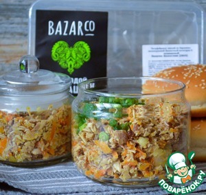 Мясной микс-рийет с жареными овощами Мясной микс-рийет с жареными овощами