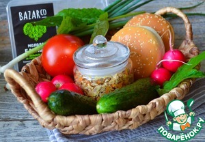 Мясной микс-рийет с жареными овощами Мясной микс-рийет с жареными овощами