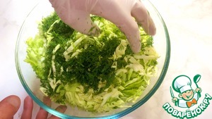 Салат из молодой капусты с редиской, огурцами и помидорами