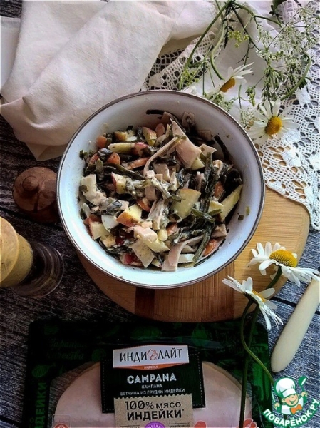 Салат из морской капусты с ветчиной Салат из морской капусты с ветчиной