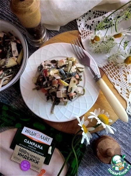 Салат из морской капусты с ветчиной Салат из морской капусты с ветчиной