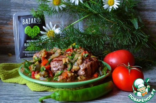 Салат-мангал с люля-кебаб из баранины