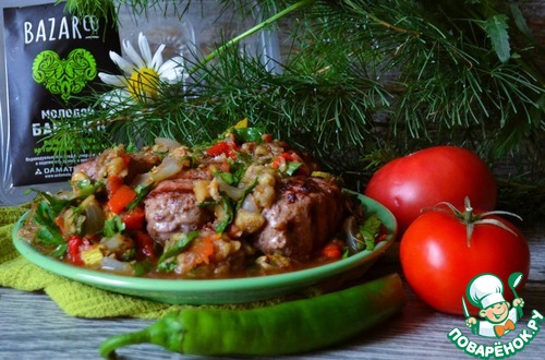 Салат-мангал с люля-кебаб из баранины