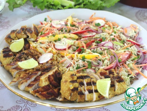 Салат "Овощной переполох" с индейкой Салат "Овощной переполох" с индейкой