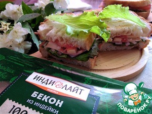 Сэндвич из чиабатты с беконом Сэндвич из чиабатты с беконом