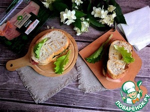 Сэндвич из чиабатты с беконом Сэндвич из чиабатты с беконом