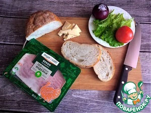 Сэндвич из чиабатты с беконом Сэндвич из чиабатты с беконом