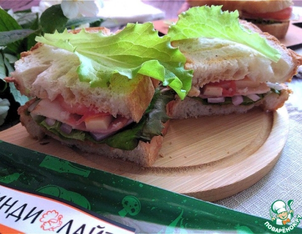 Сэндвич из чиабатты с беконом Сэндвич из чиабатты с беконом