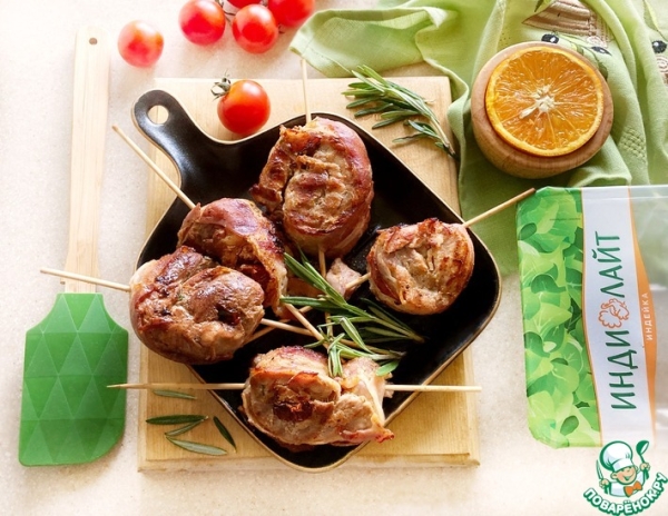 "Улитки" с беконом в цитрусовом маринаде