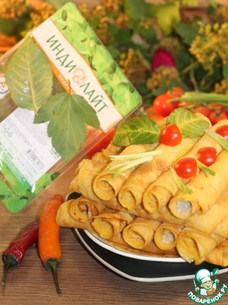 Овощные блинчики с фаршем индейки