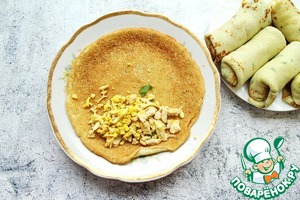 Кабачковые блины фаршированные индейкой