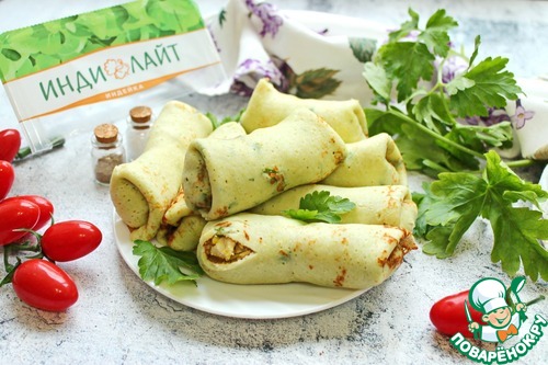 Кабачковые блины фаршированные индейкой