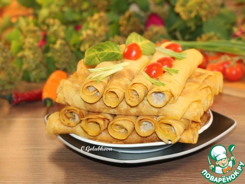 Овощные блинчики с фаршем индейки