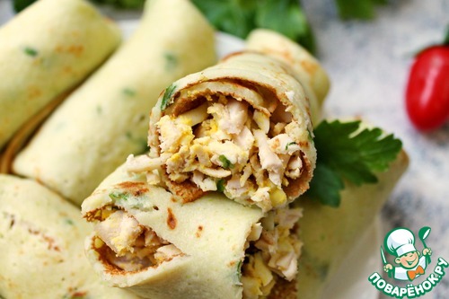 Кабачковые блины фаршированные индейкой