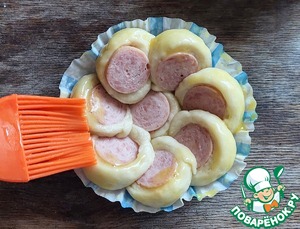 Булочки с сосисками "Цветочки"