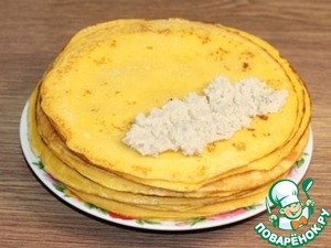 Овощные блинчики с фаршем индейки