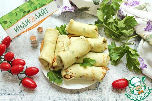 Кабачковые блины фаршированные индейкой