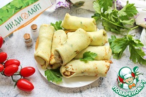 Кабачковые блины фаршированные индейкой