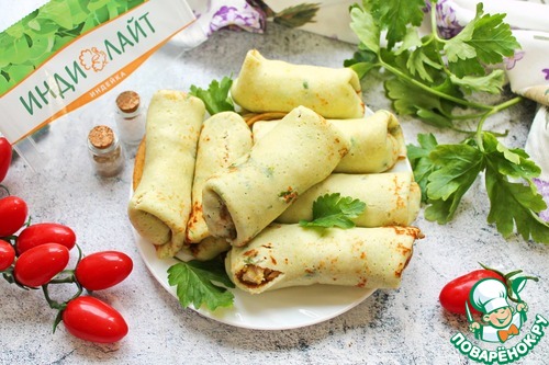 Кабачковые блины фаршированные индейкой