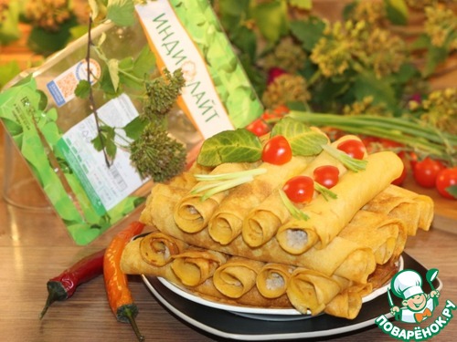 Овощные блинчики с фаршем индейки