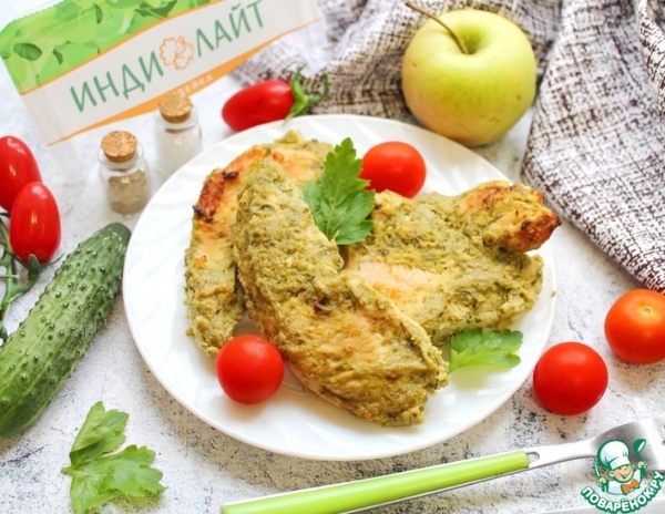 Индейка в зеленом соусе Индейка в зеленом соусе