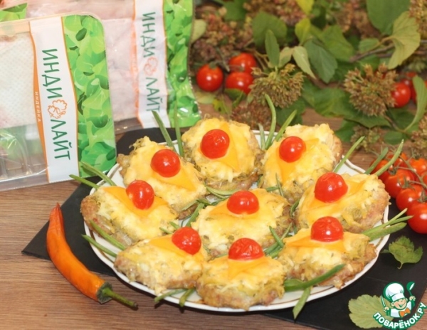 Котлеты из фарша индейки под шубкой