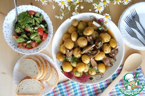 Молодой картофель с рёбрышками Молодой картофель с рёбрышками