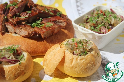 Огуречная закуска с индейкой гриль