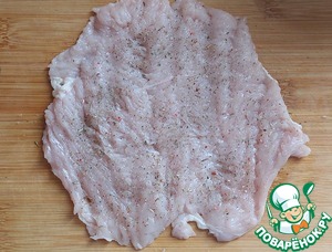 Рулетики из индейки с брынзой