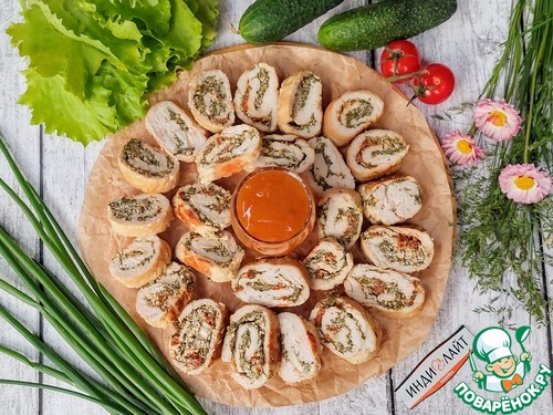 Рулетики из индейки с брынзой