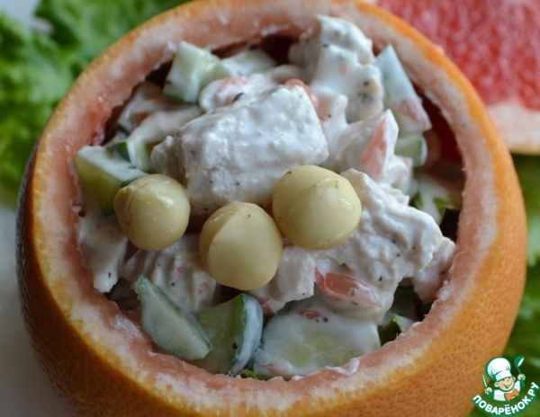 Салат из индейки с грейпфрутом