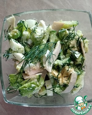 Салат "Зеленый" с ветчиной из индейки