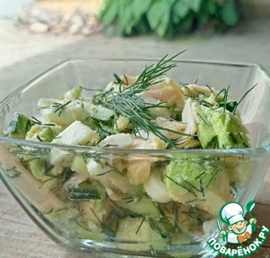 Салат "Зеленый" с ветчиной из индейки