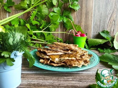 Виноградные листья, фаршированные ветчиной и сыром