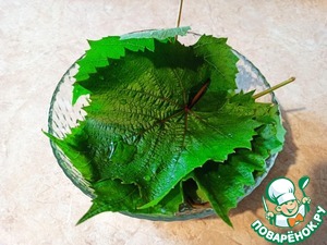 Виноградные листья, фаршированные ветчиной и сыром