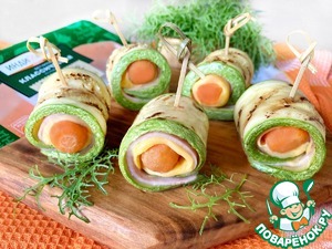Закусочные рулеты из кабачков
