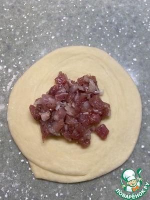 Самса с индейкой из дрожжевого теста Самса с индейкой из дрожжевого теста