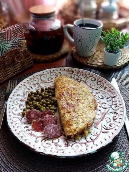 Овсяноблин с тушёной ранней молодой капустой Овсяноблин с тушёной ранней молодой капустой